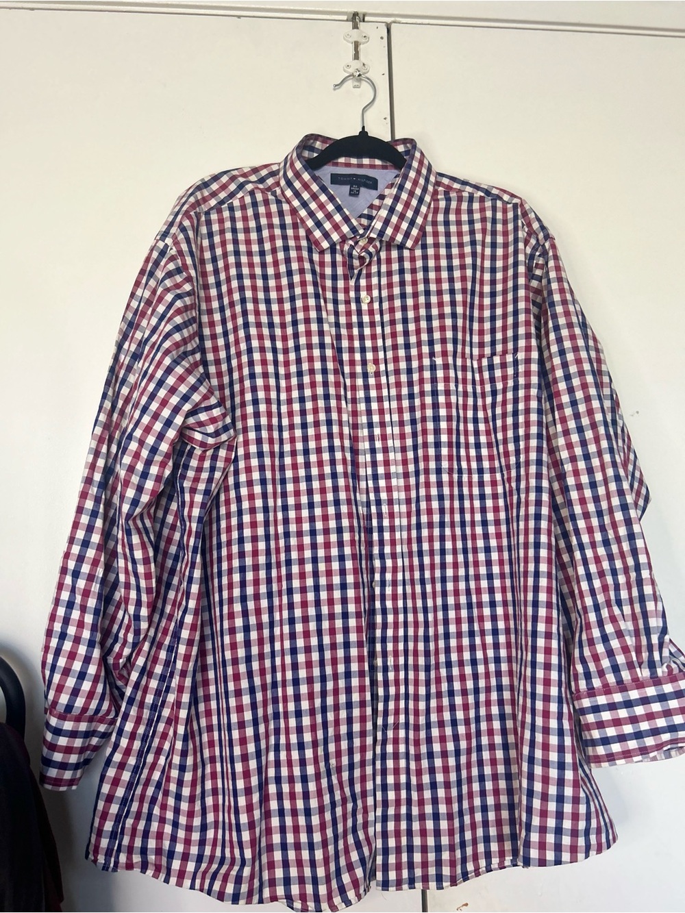 Tommy Hilfiger Check Button-Down Shirt in Red, Blue & White 34-35